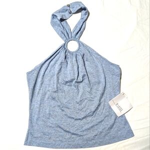 $5 Sale! *** Marcel Light Blue Halter top shirt Peekaboo neckline Sleeveless